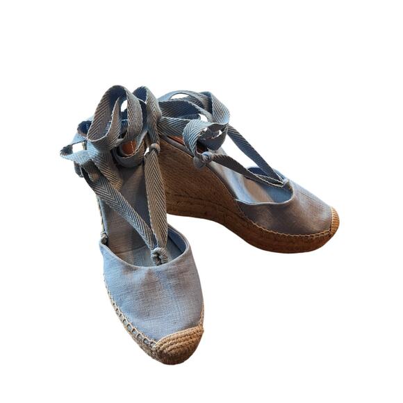 Polo Ralph Lauren Wedge Espadrilles Sz 6.5 - Picture 1 of 7